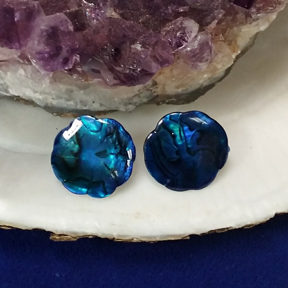 Earrings genuine Paua Mother of Pearl Shell